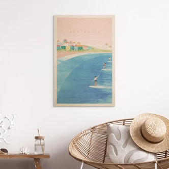 Holzbild Surfen an der Küste Australiens - Rivers 