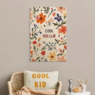 Tableau sur bois Cool Kids Club Fleurs colorées - Treechild Tableau sur bois Cool Kids Club Fleurs colorées - Treechild