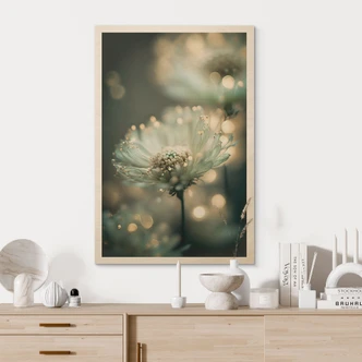 Holzbild Zartes Funkeln der Blüten - Treechild 