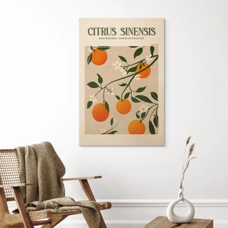 Holzbild Boho Orangenbaum - Citrus Sinensis - Tunaboylu 