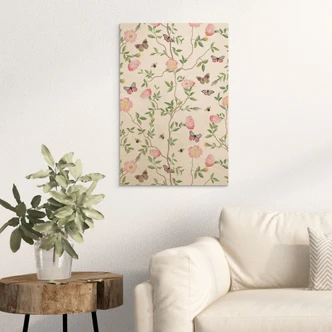 Holzbild Rosa Christrosen im Frühling - UN Designs 