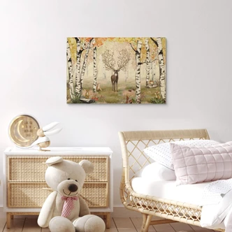 Holzbild Kikki Belle - Hirsch im Herbst 