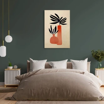 Holzbild Kubistika - Märchenpflanzen 