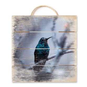 Houten Wanddecoratie Bravin - Electrical Blue Houten Wanddecoratie Bravin - Electrical Blue