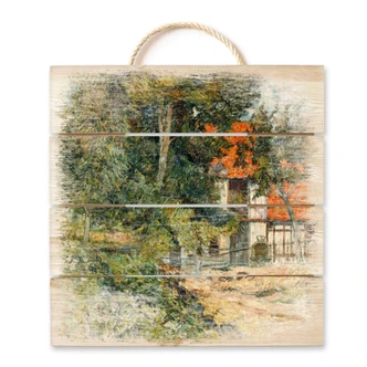 Trätavla Gauguin - Bondgård i Normandie - 40x41,5 cm 
