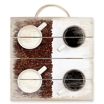Holzbild Lavsen - White Espresso - 40x41,5 cm 