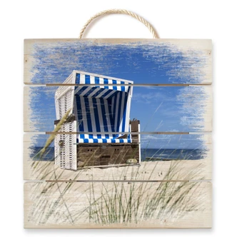 Obraz drewniany krzesło plażowe - 40x41,5 cm Obraz drewniany krzesło plażowe - 40x41,5 cm
