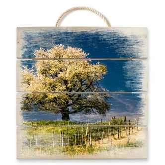 Trätavla Blommor i april - 40x41,5 cm 