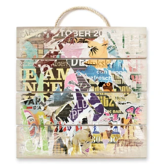 Tableau sur bois - Collage Affiches 2 