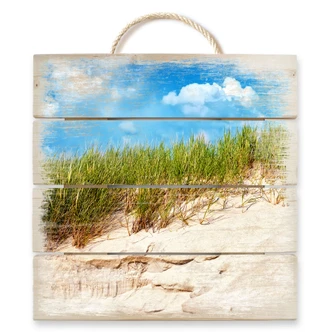 Stampa su legno - Paesaggio con dune sulla costa del Mar Baltico 