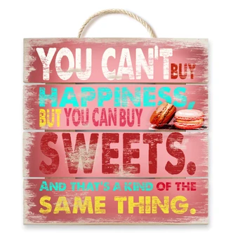 Houten Wanddecoratie You can\'t buy happiness 