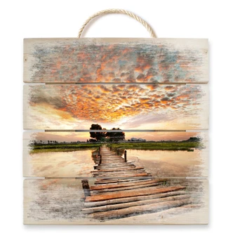 Obraz drewniany Na drugą stronę - 40x41,5 cm Obraz drewniany Na drugą stronę - 40x41,5 cm