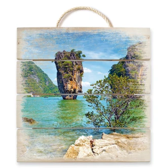 Holzbild Khao Ta-Pu Island - 40x41,5 cm 