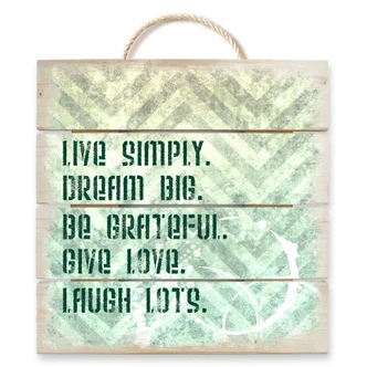 Houten Wanddecoratie Live Simply... 