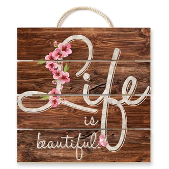 Houten Wanddecoratie Life is Beautiful - Vintage 02 