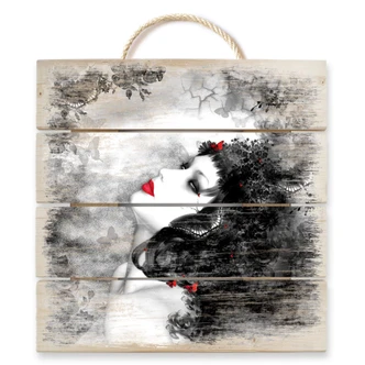 Holzbild Schwarzer Falter Imago - 40x41,5 cm 