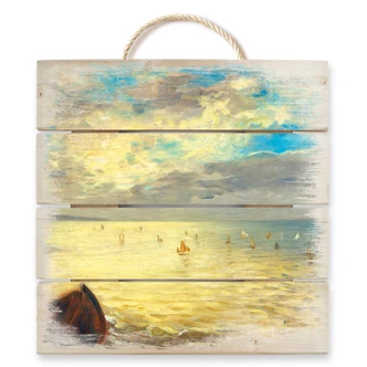 Holzbild Delacroix - Das Meer - 40x41,5 cm 