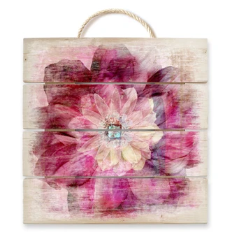 Cuadro de madera Peonía rosa - 40x41,5 cm 