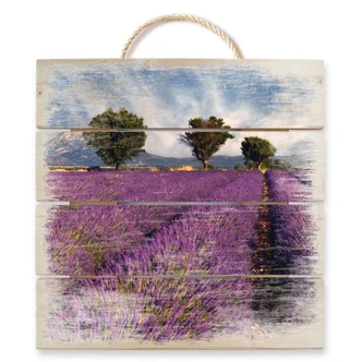 Houten Wanddecoratie Lavendelveld 