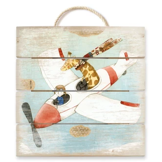 Holzbild Loske - Flugreise - 40x41,5 cm 