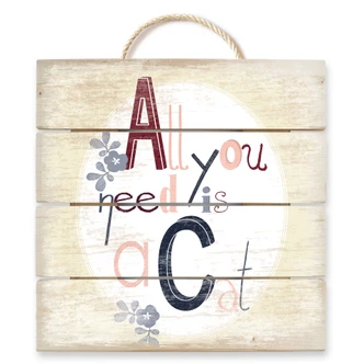 Holzbild Loske - All you need is a Cat - 40x41,5 cm 