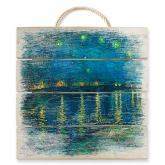 Trätavla van Gogh - Stjärnklar natt 1888 - 40x41,5 cm 