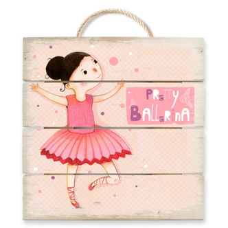 Holzbild Loske - Pretty Ballerina - 40x41,5 cm 