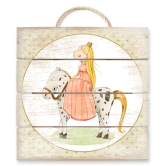 Holzbild Loske - Prinzessin - 40x41,5 cm 