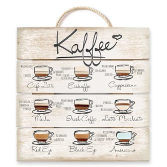 Holzbild Kaffeesorten - 40x41,5 cm 