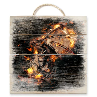 Holzbild Fireflight - 40x41,5 cm 