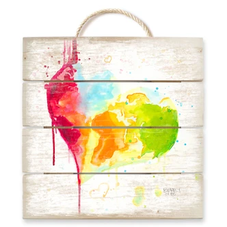 Cuadro de madera Buttafly - Heart World - 40x41,5 cm 