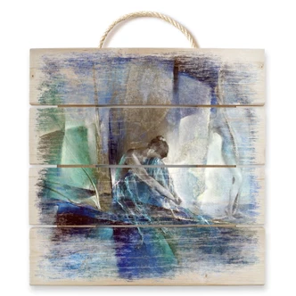 Holzbild Schmucker - Im blauen Raum - 40x41,5 cm 