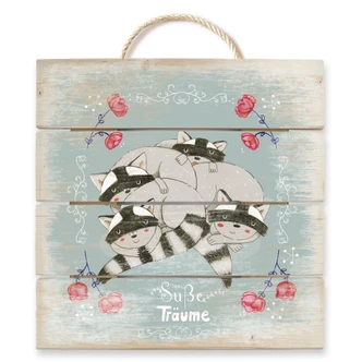 Holzbild Loske - Süße Träume - 40x41,5 cm 