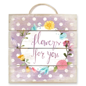 Holzbild Loske - Flowers for you - 40x41,5 cm 