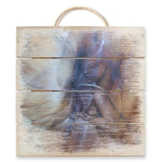 Holzbild Schmucker - Die Berührung - 40x41,5 cm 