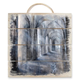 Holzbild Schmucker - Licht und Schatten - 40x41,5 cm 