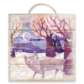 Holzbild Blanz - Winterwald - 40x41,5 cm 