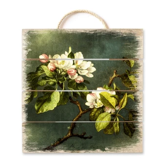 Holzbild Heade - Apfelblüten - 40x41,5 cm 