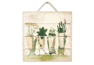 Holzbild Leffler - Kräutersamen - 40x41,5 cm 