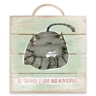 Cuadro de madera + texto personalizado Loske - Amigos - 40x41,5 cm 