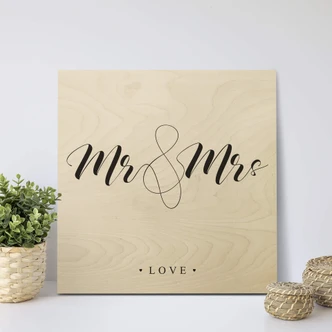 Houten Poster Mr and Mrs 