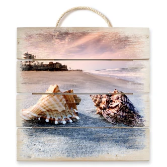 Holzbild Muschelparadies - 40x41,5 cm 