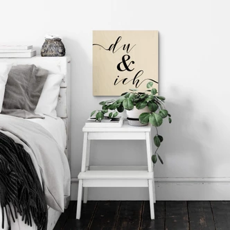 Holzbild Du und ich - Quadratisch 