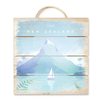 Holzbild Rivers - Neuseeland - 40x41,5 cm 