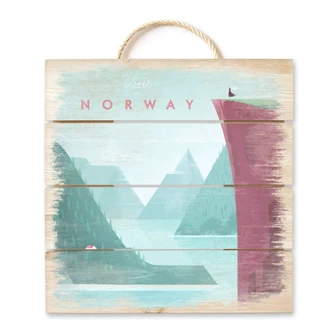 Holzbild Rivers - Norwegen - 40x41,5 cm 