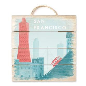 Holzbild Rivers - San Francisco - 40x41,5 cm Holzbild Rivers - San Francisco - 40x41,5 cm