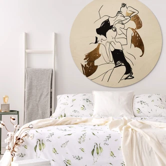 Obraz drewniany Kubistika - Baleriny - Okrągłe 