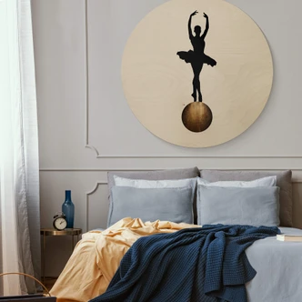 Obraz drewniany Kubistika - Prima Ballerina - Okrągły 