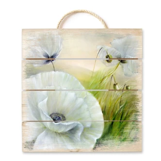 Wooden Wall Art Schmucker - White Flower 