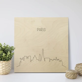 Houten Poster Skyline Parijs 